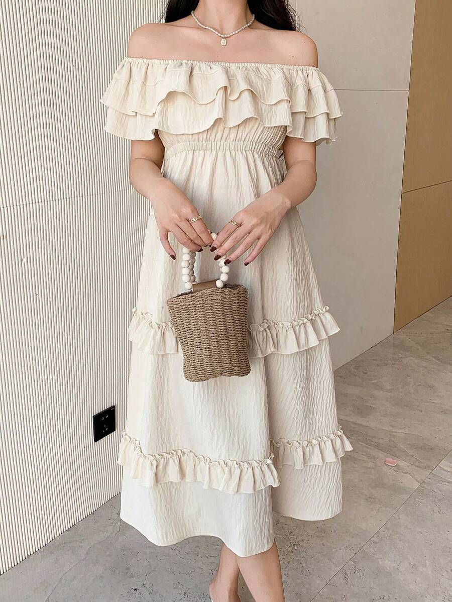 DAZY New Summer Women Sundress With Off Shoulder Design, Long Dress,Ruffle,Casual Women Dresses