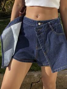 DAZY Shorts vaqueros sueltos de diseño para mujer, para primavera/verano - Azul - Ver 8