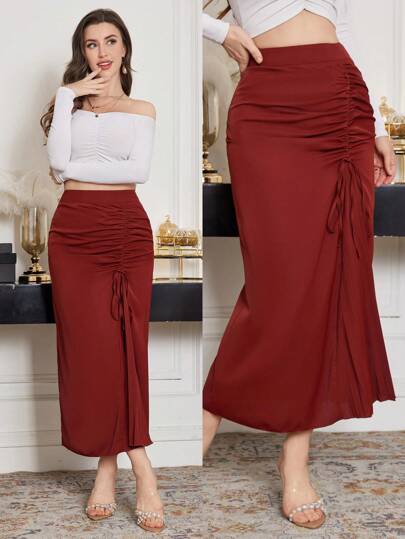 Modelyn 女士褶皱拉链装饰裙