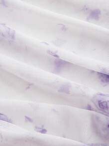 SHEIN MOD 薰衣草浪漫玫瑰印花女士吊带背心 - 紫丁香色 - 查看 3