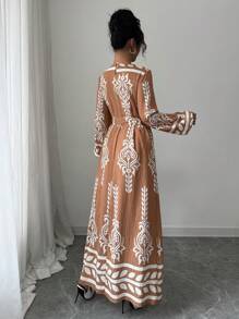 Yasmyna Women's Woven Loose Fit Arab Printed Dress
