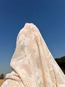 Manfinity CasualKnits Men's Floral Hollow-Out Short Sleeve Single-Breasted Casual Hollow Out Loose Knit Top, Suitable For Summer - Multicolor - View 9