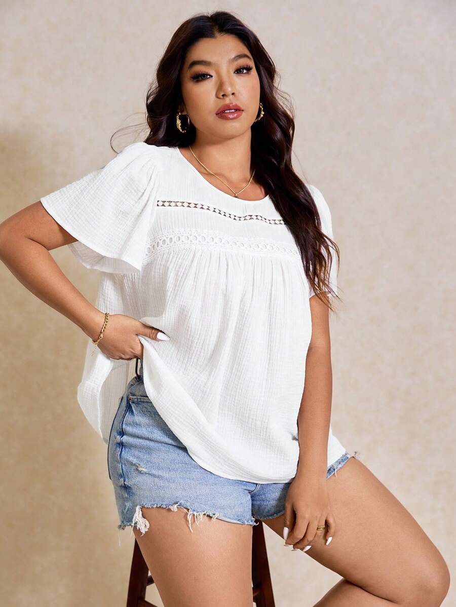 Elaquor Plus Size Casual Minimalist Daily Wear Shirt