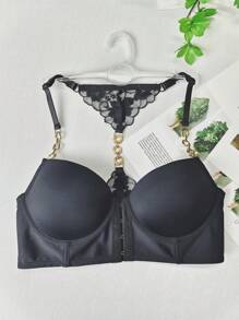 MidnightGlam 1 件女式前开式钢圈文胸 - 黑色 - 查看 3