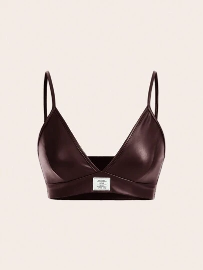 Coolane Women's Fashion Beaded Decorative PU Spaghetti Strap Tank Top