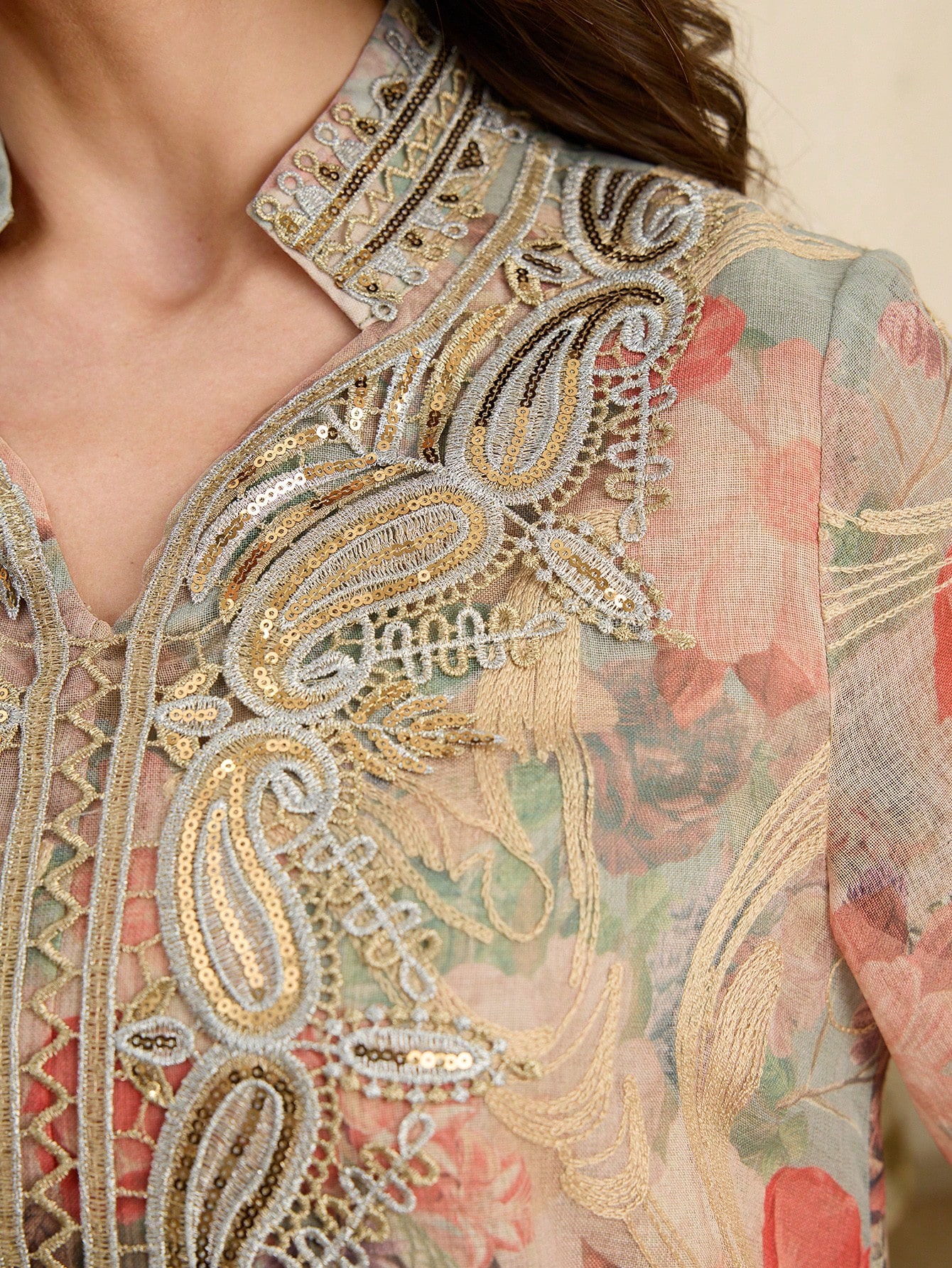 Al Najma فستان جلابية عربي طويل وأنيق بياقة عالية...