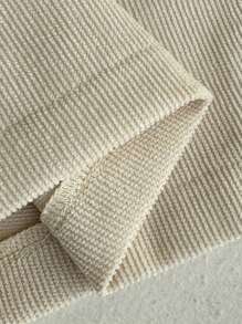 Flirla 女士有领短袖纯色纽扣连体衣 - 杏色 - 查看 7