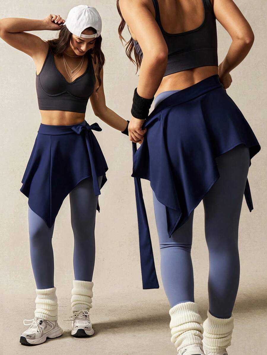 VARSITIE Leggings ceñidos con cordones minimalistas para mujeres, para el ocio y las vacaciones