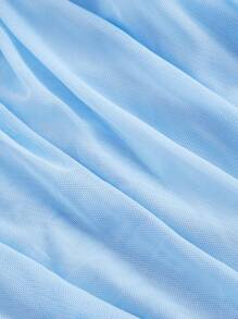 SHEIN MOD Women's Light Blue Vintage Asymmetric Ruched Sleeveless Top,Homecoming Clothes,Mermaid Costume,Fairy Costume,Greek Goddess,