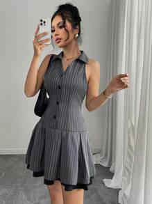 SHEIN Unity Women's Casual Simple Fashion Everyday Dress - Black - View 1
