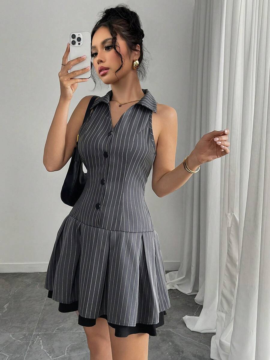 SHEIN Unity Women's Casual Simple Fashion Everyday Dress - Black - View 1