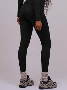 Musera Sport High Waist Seamless Fitted Activewear Leggings Workout Hiking Women Gym Fitness Fall  Yoga Pilates Daily Casual - Black - View 4