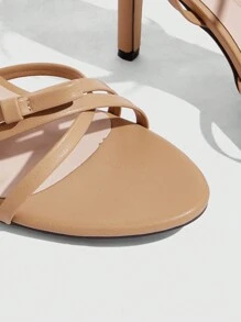 CUCCOO SZL Women's Fashionable Sexy High Heel Sandals, Suitable For Party Occasions Spring Break Easter Prom Heels - Brown - View 3