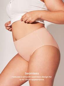 LUVLETTE Plus 3-Pack Basics Floral Patterned Low-Rise Seamless No-Show Women Underwear Briefs - Multicolor - View 5