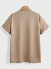 Manfinity VCAY Men's Fitted Raglan Short Sleeve Polo Shirt, Casual For Summer