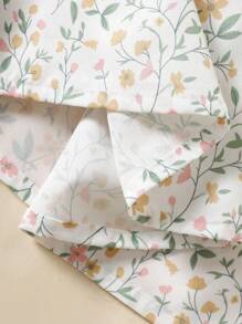 SHEIN Young Girl Ditsy Floral Ruffle Hem Round Neck Cute Sleeveless Dress - Multicolor - View 8