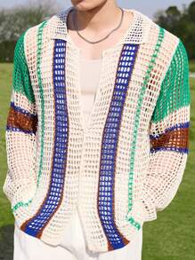 Manfinity CasualKnits Men's Simple Casual Daily Wear Cardigan - Multicolor - View 3