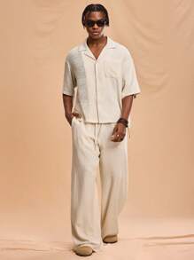 Forever 21 Men Solid Shirt, Boho , Vacation , Plain - Apricot - View 5