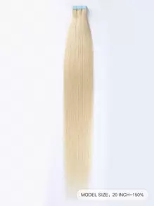 20pcs Straight Tape In 100% Human Hair Extension For Salon Silky Seamless Invisible 613# Bleichblond For Thin Hair Woman Natural Look Top Quality Beige Color Tape In Hair Tape Ins Hair Extensions Halloween Costumes - S613 - View 2