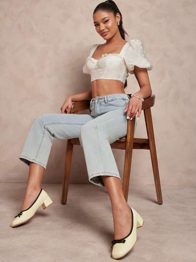 SHUZIA Women Shoes Low Chunky Heels Square Toe Pumps Comfortable Slip On Dress Shoes Spring Shoes Spring Break Easter