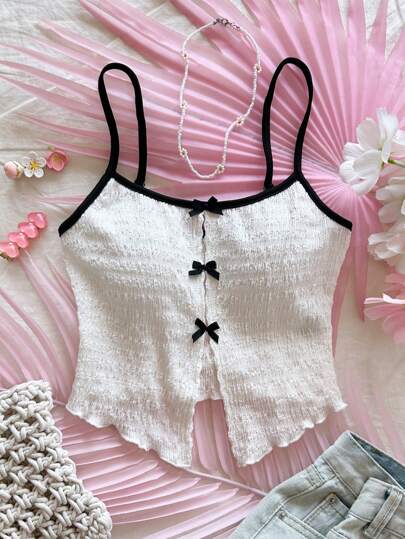 Soleia 度假撞色镂空修身吊带背心