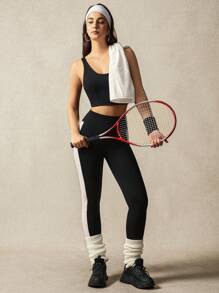 VARSITIE Tight Cross Back Solid Women Backless Sports Spaghetti Strap Bras Top - Black - View 3