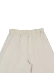 Claim Dot Layered Design Casual Loose Wide Leg Pants For Men, Japanese Style, Fall - Beige - View 6