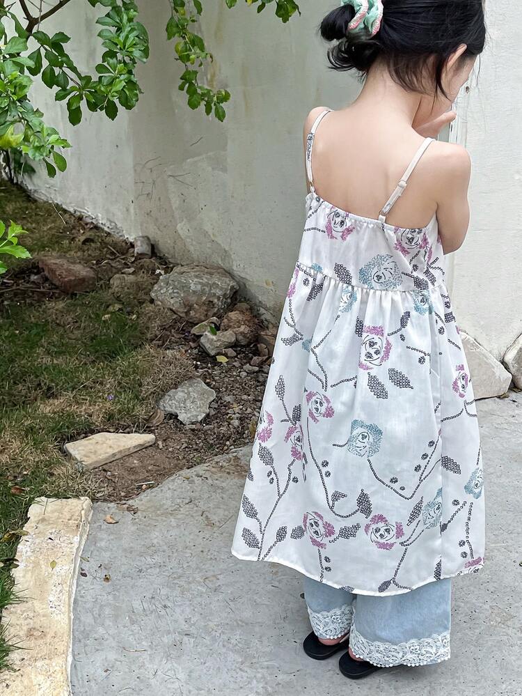 Young Girl Fall Dress Floral Vacation