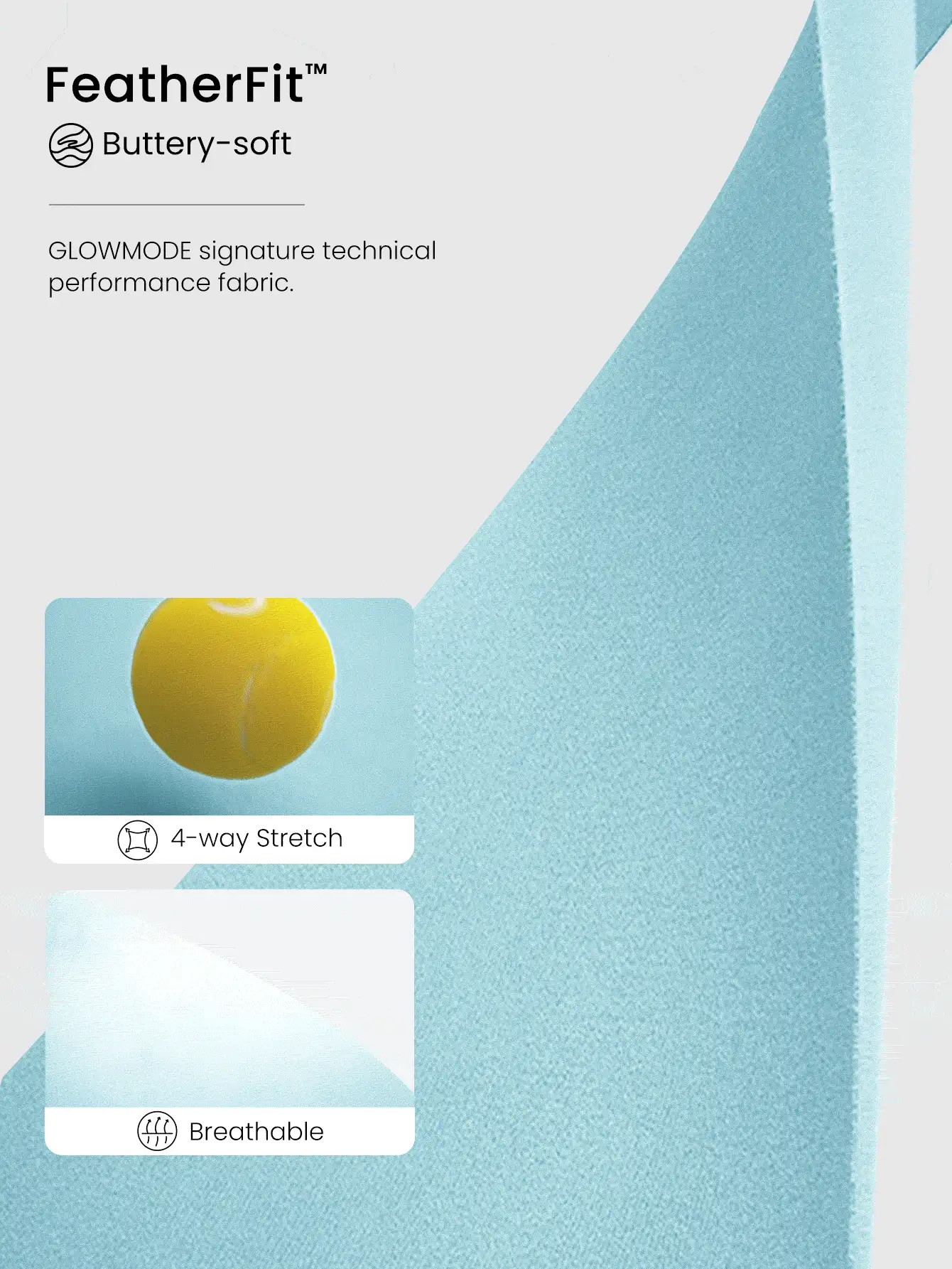 GLOWMODE FeatherFit™ 方领长袖 T 恤 - 水藍色 - 查看 5