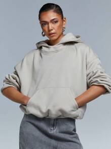 Athîral Sudadera casual minimalista de unicolor para mujer, para uso diario