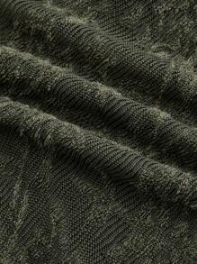 SHEIN MOD 绿色浪漫优雅前系带衬衫，女士可爱T恤，秋冬镂空服装女海盗上衣公主女装外出上衣 - 軍綠色 - 查看 3