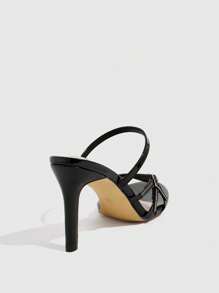 CUCCOO SZL Women's Fashionable Sexy Minimalist Versatile High Heel Sandals Spring Shoes Spring Break Easter Prom Heels - Black - View 3