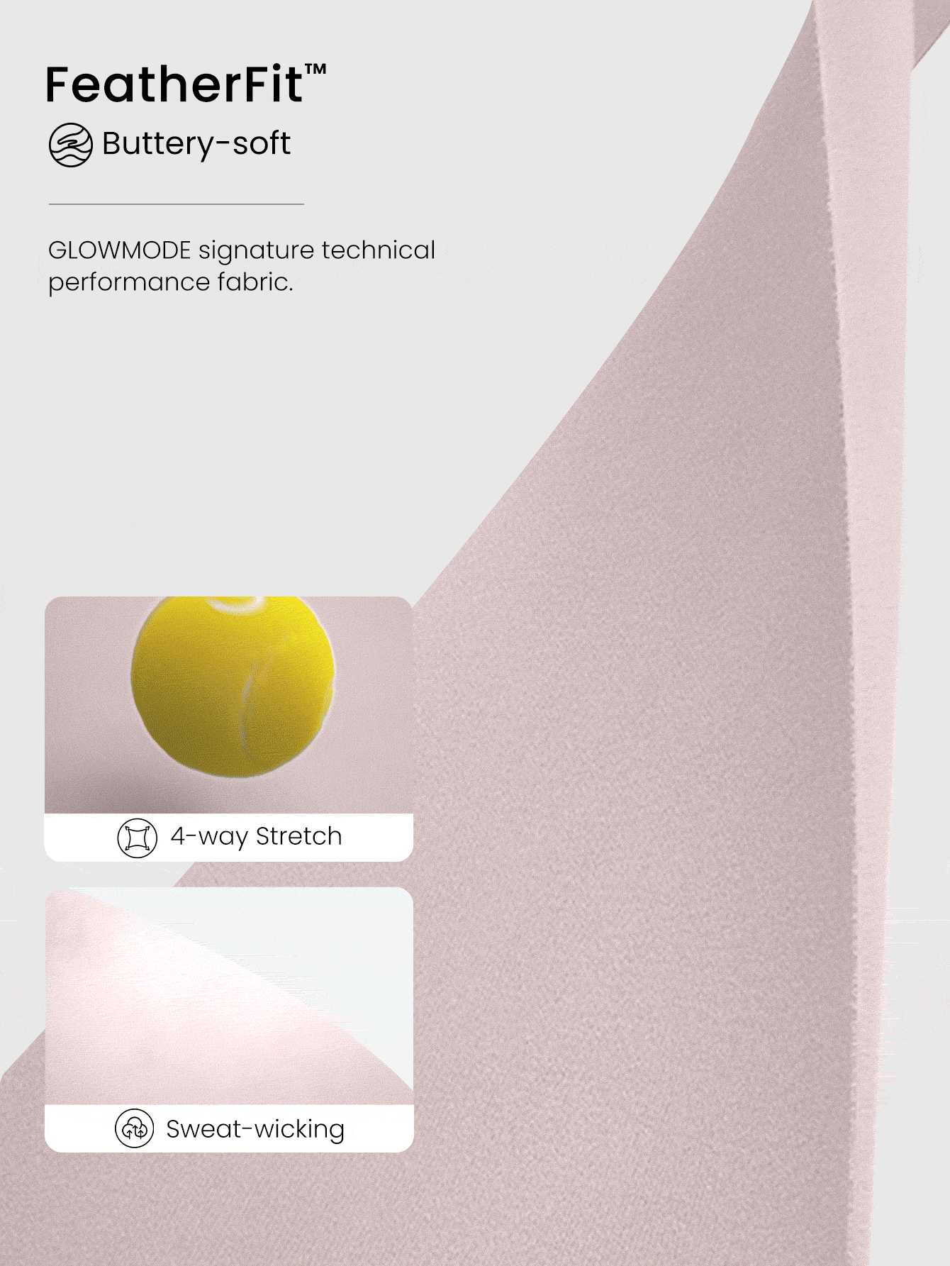 GLOWMODE FeatherFit™ Square-Neck Long Sleeve Tee - Baby Pink - View 5