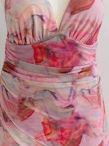 Soleia Vestido de tirantes con escote en la espalda y estampado tie-dye para mujer de talla grande, adecuado para volver al colegio, vacaciones y looks de otoño