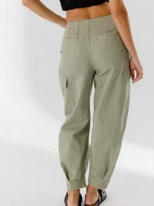 Aralina Mid Waist Relaxed Fit Classic Utility Pockets Cargo Pants