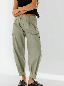 Aralina Mid Waist Relaxed Fit Classic Utility Pockets Cargo Pants