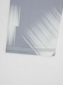 Manfinity Swimmode Men's Geometric Print Raglan Sleeve Surfing T-Shirt Man Swim Trunks,Hawaiian - Grey - View 6