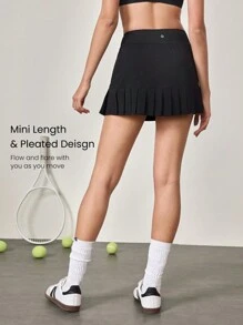 GLOWMODE Buikcontrole geplooide mini tennisrok met ingebouwde shorts zijzakken Tennis Golf Dagelijks