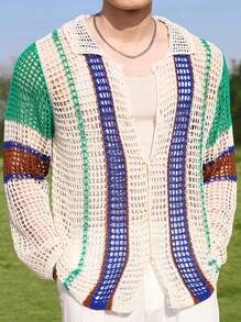 Manfinity CasualKnits Men's Simple Casual Daily Wear Cardigan - Multicolor - View 5