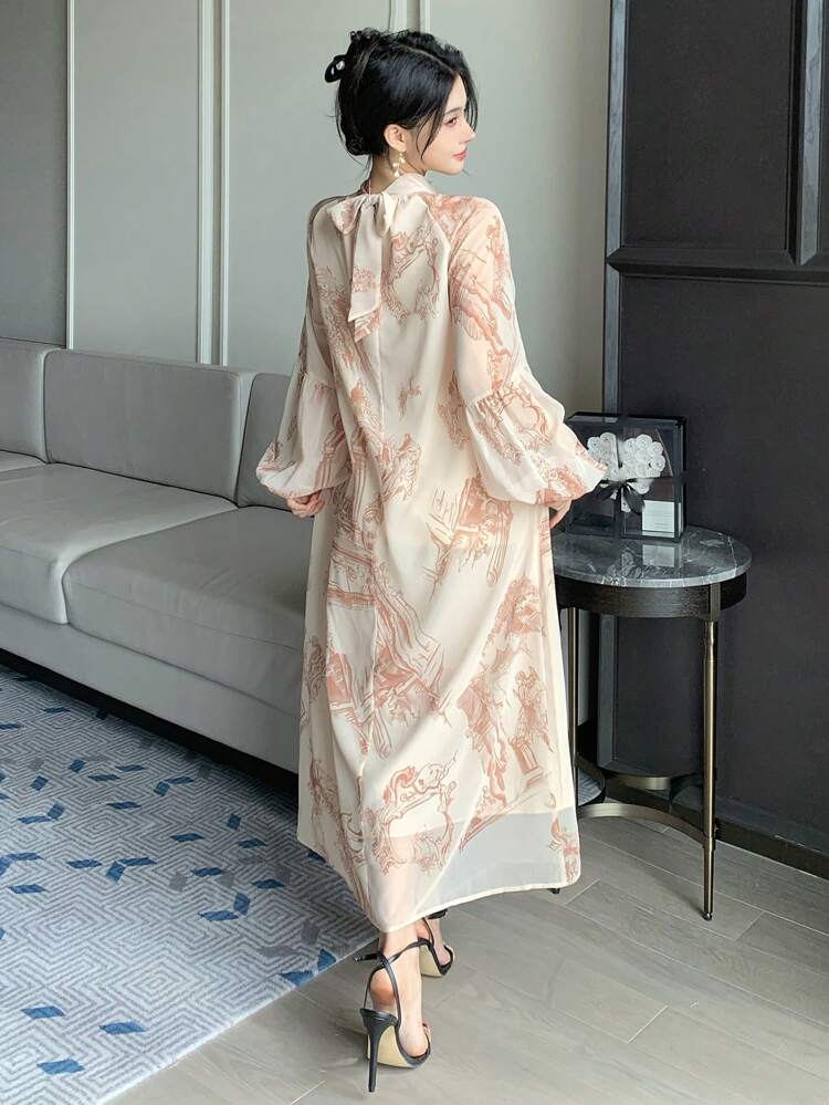 Bohemian Style Elegant Allover Print Women Summer Dress Floral Dresses For Women