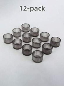 烛台套装 4/12/24/36，2'' X 1.4'' 小玻璃茶灯供奉蜡烛台（不包括蜡烛），非常适合婚礼桌面中心装饰和节日派对家居装饰、万圣节、幽灵、秋季、冬季、假日、节日、房间装饰、礼物 - 灰色 - 查看 4