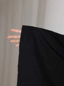 Modelyn Pantalones anchos y elegantes con decoración de cadena en la cintura para mujer