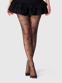 ROMWE Kawaii Bow Design Women Tights/Pantyhose/Leggings/Skinny Pants