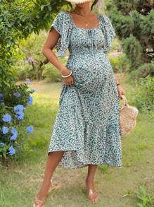 SHEIN Bohemian Ditsy Floral Maternity Dress