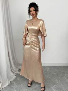 Selianne Luxury Fitted Waist Women's Formal Elegant Long Dress - Pink - View 4