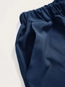 TaskEZ Scrub Uniform Set - Solid Color Short Sleeve T-Shirt & Long Pants, Minimalist And Casual For Daily Wear - Navy Blue - View 9