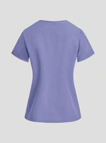TaskEZ Conjunto uniforme: Blusa de manga corta con cuello en V y pantalón recto con cordón, conjuntos de uniforme