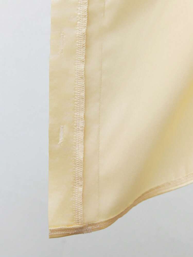 SHEIN Maija Spring/Summer New Pearl Decoration Elegant Ladies Regular Fit Casual Blouse, Romantic Urban Vacation, Suitable For Outings, Gatherings, Weddings, Guest Attire, Vintage Style