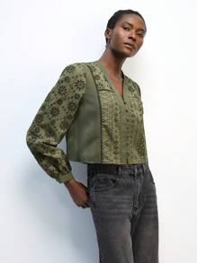 Maija Women's New Spring And Summer Green Holiday Elegant Modern Urban Daily Casual Shirt Suitable For Going Out Festival Party Date Wear Party Wedding Music Festival Old Money Bohemian 90s Women's Clothing