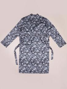 Manfinity ChillVibe Men's Simple Style Casual Robe For Daily Wear - Multicolor - View 2